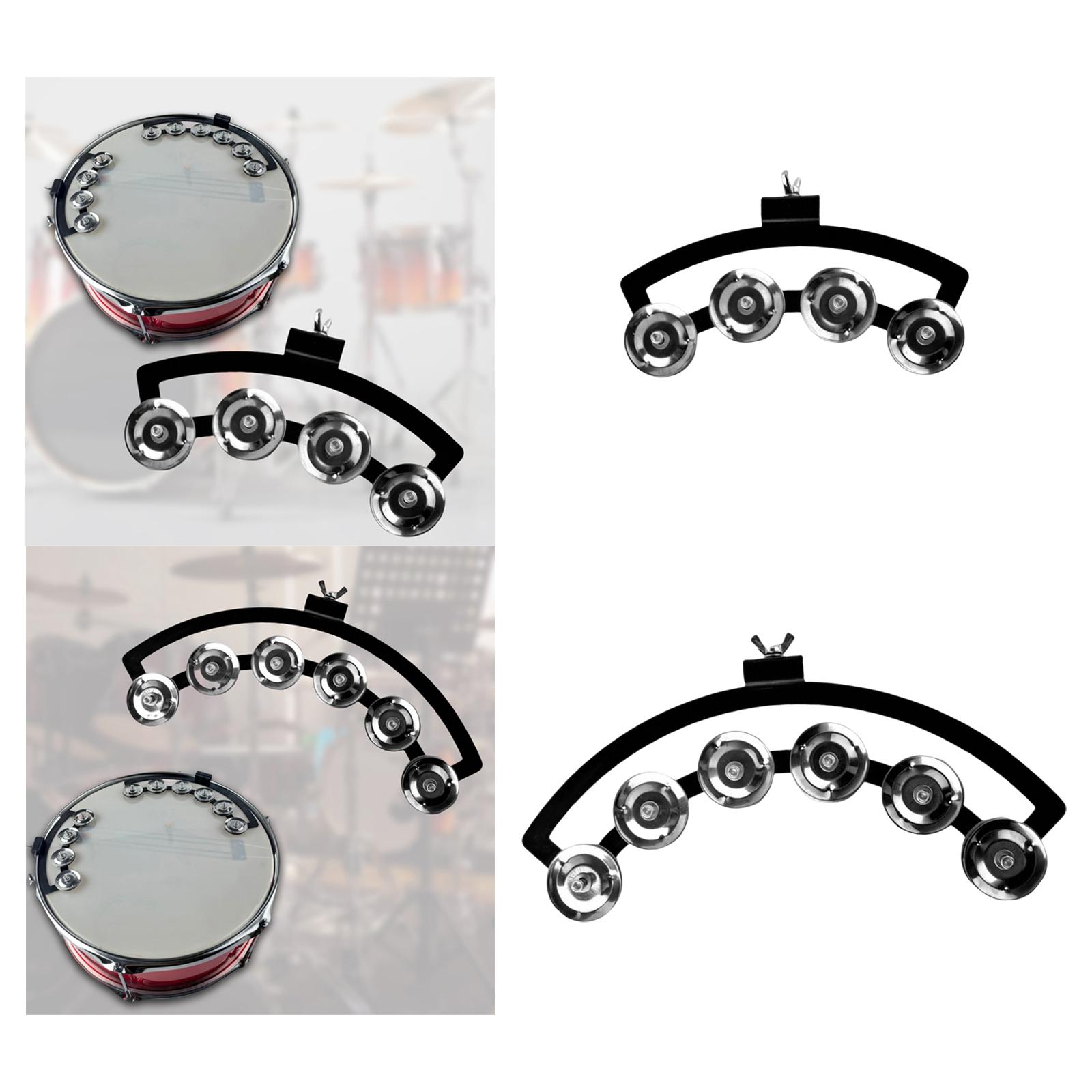 Tambourine Hand Drum - Pandero Hi-Hat Metálico con Soporte para