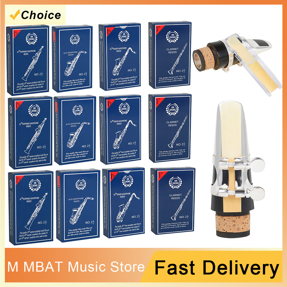 Musical Instrument Reed - Juego de 10/20 2,5 Soprano/Alto/Tenor/Clarinete B