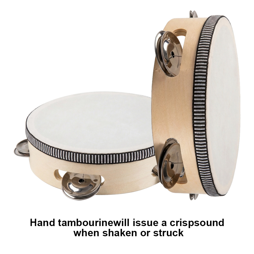 Tambourine Hand Drum - Tambor de mano de 6 pulgadas,