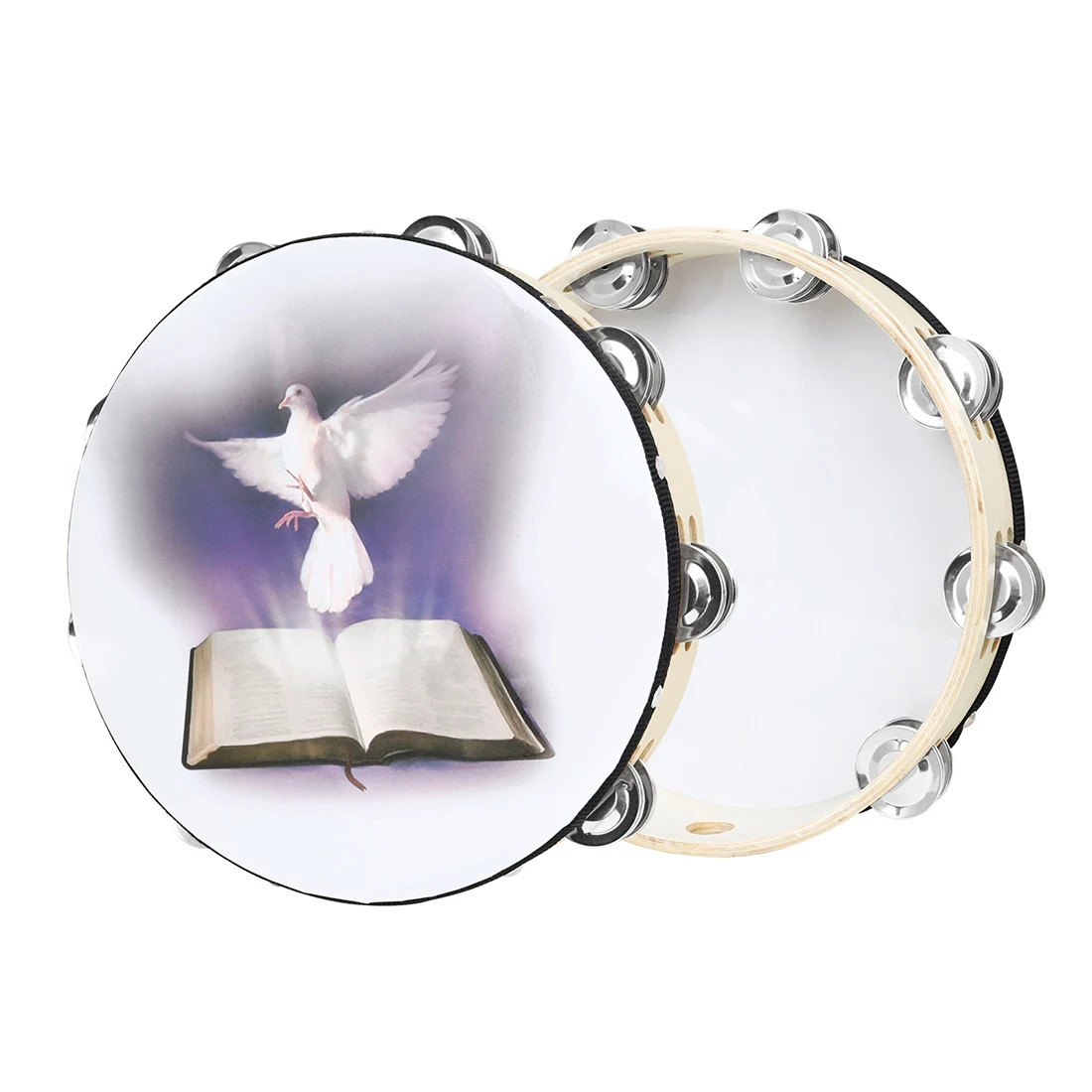 Tambourine Hand Drum - Pandereta M MBAT de 10 pulgadas,