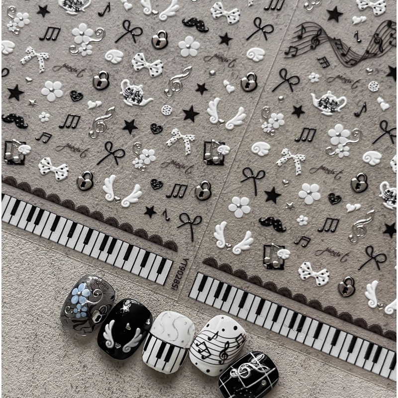 Musical Instrument Painting - Pegatinas para uñas con notas de