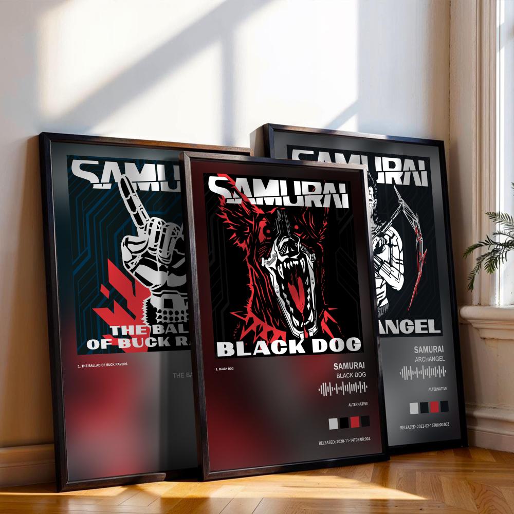 Póster de samurái Cyberpunks,  - Musical Instrument Painting reseña y precio