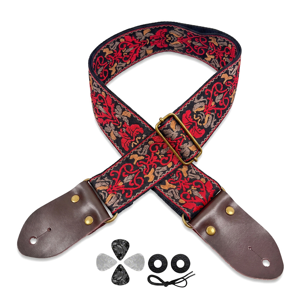 Correa de guitarra bordada con - Musical Instrument Art reseña y precio