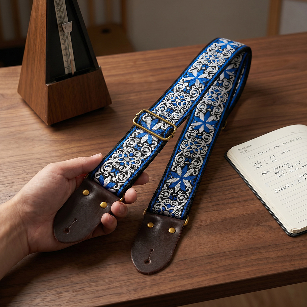 Correa de guitarra bordada con - Musical Instrument Art reseña y precio