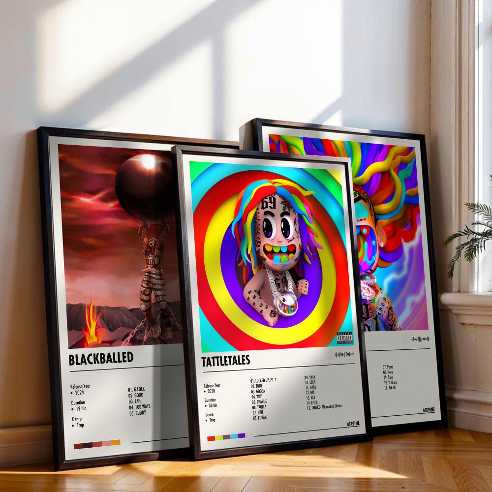 Póster de 6ix9ine con portada  - Musical Instrument Painting reseña y precio